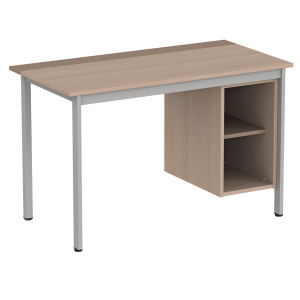 Bureau CUBIK 1 niche à droite plateau ép.19 mm mélaminé chant ABS piètement époxy - 120x62 cm - T6