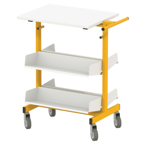 Chariot CLIFF double face époxy plateau mélaminé - L77,6xP50xH94,6 cm
