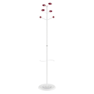 Portemanteau ALOÈS porte-parapluie époxy 6 patères bois - D36xH170 cm
