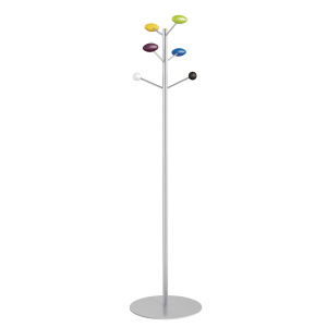 Portemanteau enfant ALOÈS époxy 6 patères bois multicoloris - D34xH140 cm