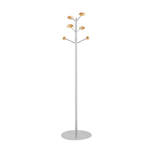 Portemanteau enfant ALOÈS époxy 6 patères bois - D34xH140 cm - Naturel