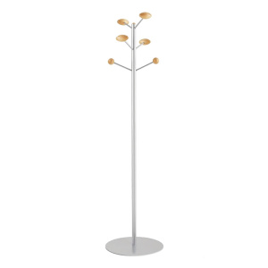 Portemanteau enfant ALOÈS époxy 6 patères bois - D34xH140 cm - Naturel