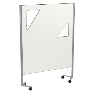Claustra DELTAS mobile panneau ép.13 mm stratifié compact chant âme noir piètement époxy - L120xP31xH160 cm