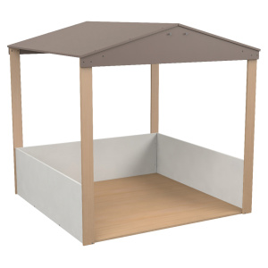 Cabane pour enfant mélaminé et bois incolore - L180xP180xH180 cm