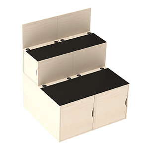 Ensemble podium 2 niveaux 6 cases mélaminé - L134xP120xH160 cm - Erable Gotland