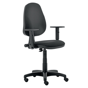 Si?ge TIGER avec accoudoirs assise et dossier tissu TEDDY pi?tement nylon - HA 44 ? 57 cm
