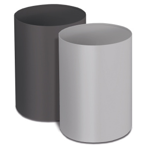 Corbeille à papier 17L acier - D25,5xH33 cm - Gris alu