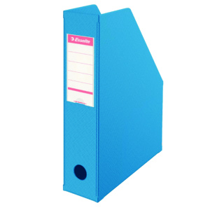 Lot de 5 boîtes d'archives PVC A4 - L7xP24xH32 cm - Bleu