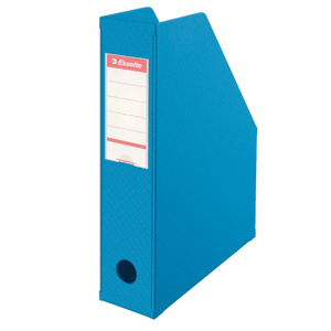 Lot de 5 boîtes d'archives PVC A4 - L7xP24xH32 cm - Bleu