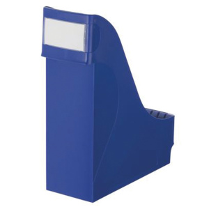 Lot de 8 range-revues grande largeur polystyrène - L9,6xP28,5xH32 cm - Bleu