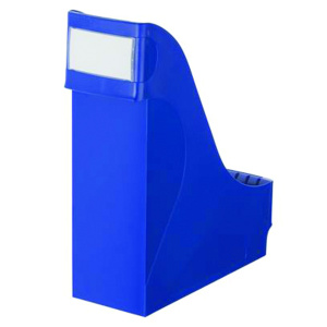 Lot de 8 range-revues grande largeur polystyrène - L9,6xP28,5xH32 cm - Bleu