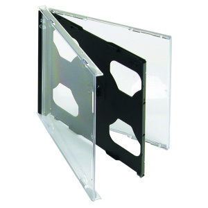 Boitier pour 2 CD plastique rigide l.12,5 x pr.1,04 x h.14,2 cm