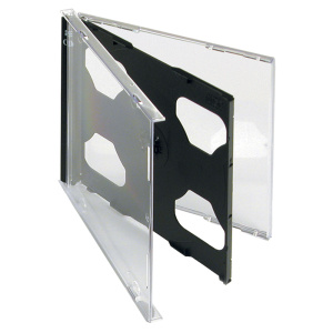 Boitier pour 2 CD plastique rigide l.12,5 x pr.1,04 x h.14,2 cm