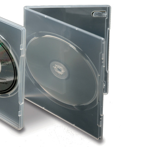 Boitier DVD ultra-mince polypropylène translucide l.13,6 x pr.0,7 x h.19,1 cm