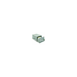 Boîte de rangement multimédia avec serrure polystyrène - L16,5xP32,5xH19,5 cm - Gris