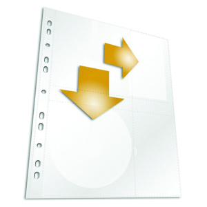 Lot de 5 pochettes CD polypropylène pour classeur - A4 - L21,4xH29,7 cm