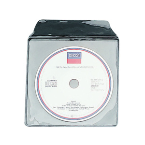 Lot de 10 pochettes prêt de CD avec rabat PVC cristal l.14 x h.14 cm