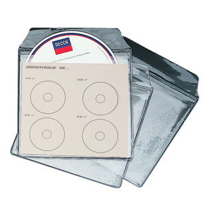 Lot de 10 pochettes prêt de CD poche kangourou PVC cristal l.14 x h.14 cm