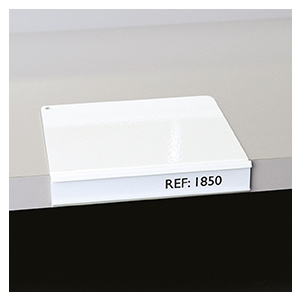 Porte-étiquette époxy à poser sur tablette chant droit bristol blanc - L12xP10xH2 cm - Blanc