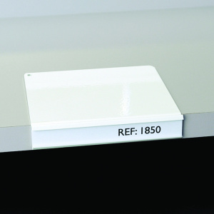 Porte-étiquette époxy à poser sur tablette chant droit bristol blanc - L12xP10xH2 cm - Blanc