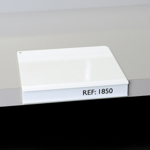 Porte-étiquette époxy à poser sur tablette chant droit bristol blanc - L12xP10xH2 cm - Blanc