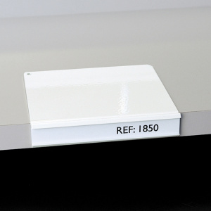 Porte-étiquette époxy à poser sur tablette chant droit bristol blanc - L12xP10xH2 cm - Blanc