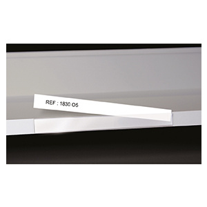 Lot de 5 porte-étiquettes adhésifs à gaine ouverte bristol blanc - L20xH2 cm - Transparent