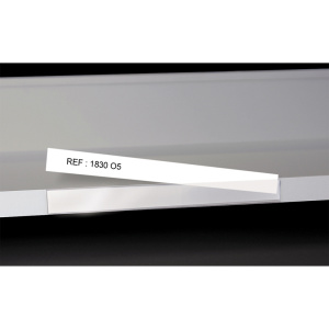 Lot de 5 porte-étiquettes adhésifs à gaine ouverte bristol blanc - L20xH2 cm - Transparent