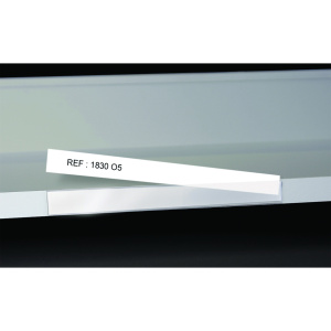 Lot de 5 porte-étiquettes adhésifs à gaine ouverte bristol blanc - L20xH2 cm - Transparent