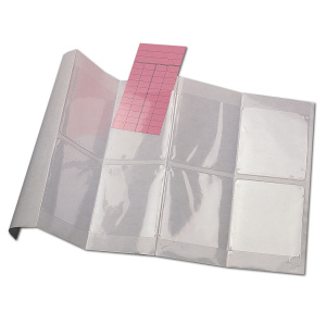 Lot de 500 pochettes fiches de prêt adhésives PVC ép.100 microns - L7,5xH12,5 cm - Transparent