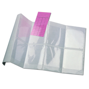 Lot de 500 pochettes fiches de prêt adhésives PVC ép.100 microns - L7,5xH12,5 cm - Transparent