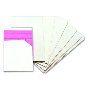 Lot de 100 pochettes fiches de prêt - L7,5xH13,7 cm - Écru