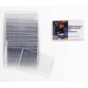 Lot de 100 étuis pour carte de lecteur ép.150 microns - L8,5xH5,4 cm - Transparent
