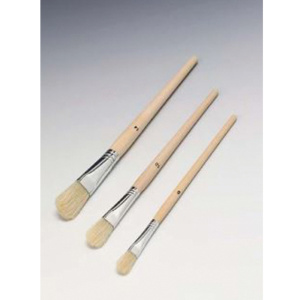 Lot de 3 pinceaux polis long soie manche bois - D6/10/14 mm