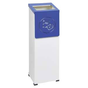 Container de tri papier - 55L - L28,5xP26xH91 cm - Bleu