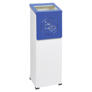 Container de tri papier - 55L - L28,5xP26xH91 cm - Bleu