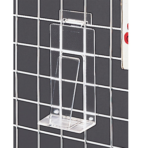 Support livres jusqu'à ép.3 cm en plexiglas pour grille d'exposition