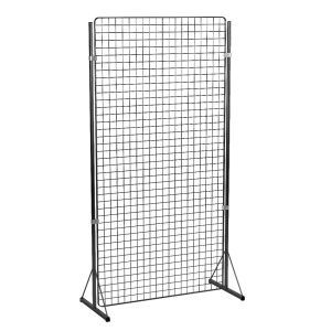 Grille d'exposition maille 50x50 mm époxy - L105xP50xH205 cm - Noir