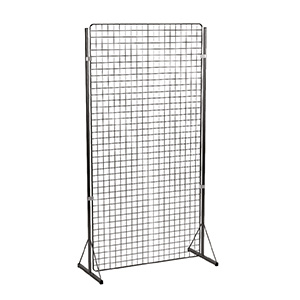Grille d'exposition maille 50x50 mm époxy - L105xP50xH205 cm - Noir