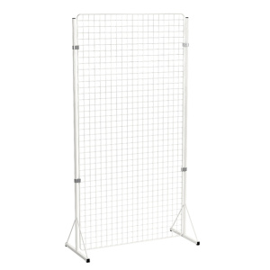 Grille d'exposition maille 50x50 mm époxy - L105xP50xH205 cm - Blanc