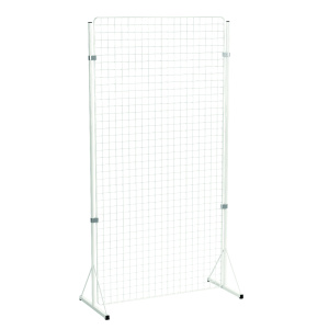 Grille d'exposition maille 50x50 mm époxy - L105xP50xH205 cm - Blanc