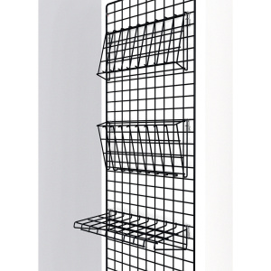 Support treillis 3 fonctions pour grille d'exposition époxy - 45x24 cm - Noir