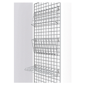 Support treillis 3 fonctions pour grille d'exposition époxy - 45x24 cm - Gris