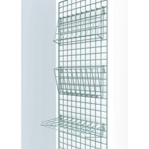 Support treillis 3 fonctions pour grille d'exposition époxy - 45x24 cm - Gris