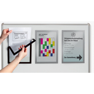 Lot de 5 supports d'informations magnétique pour surface métallique format A4 - 23,6x32,3 cm - Argent