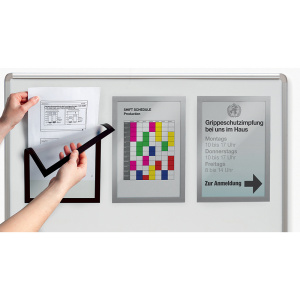 Lot de 2 supports d'informations repositionnable pour tous types de surface format A4 - 23,6x32,3 cm - Argent