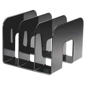 Porte-revues 3 compartiments plastique - L21,5xP21xH16,5 cm - Noir