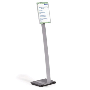 Support d'information piètement aluminium format A4 - 111 ou 118 cm