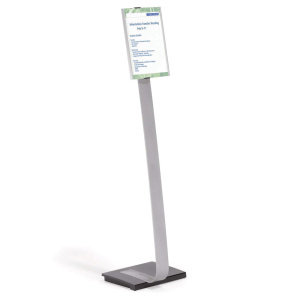 Support d'information piètement aluminium format A4 - 111 ou 118 cm