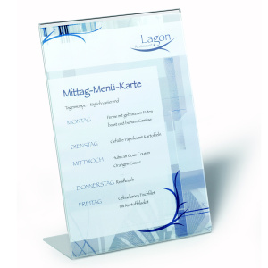 Présentoir à poser plexiglas pour format A4 - L21xP9xH29 cm